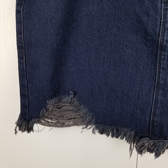 Good American The Frayed Mini denim skirt sz 10 - Picture 6 of 8